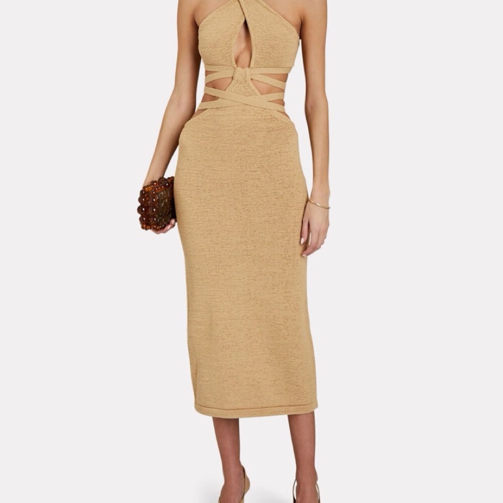 Cult Gaia Tan Backless Dress